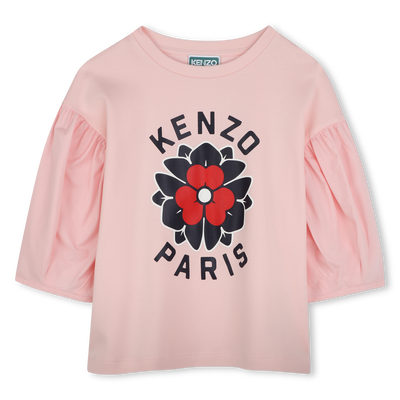 T-Shirt aus zwei Materialien KENZO KIDS MÄDCHEN