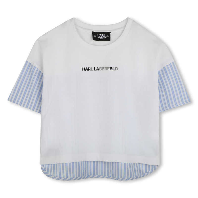 T-Shirt aus zwei Materialien KARL LAGERFELD KIDS 
                        M&Auml;DCHEN