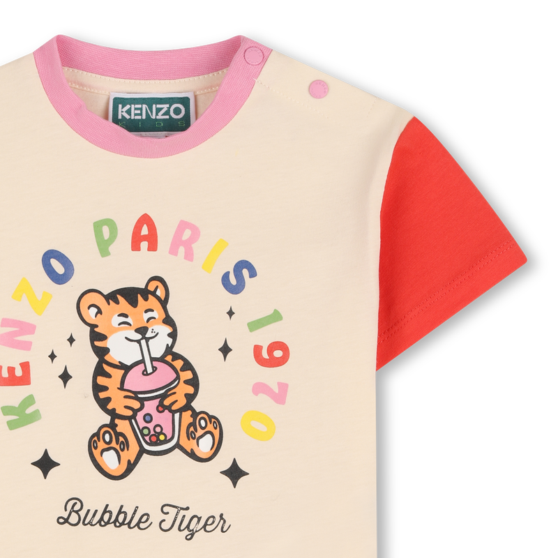T-SHIRT MIT GL&Auml;NZENDEM PRINT KENZO KIDS 
                        M&Auml;DCHEN