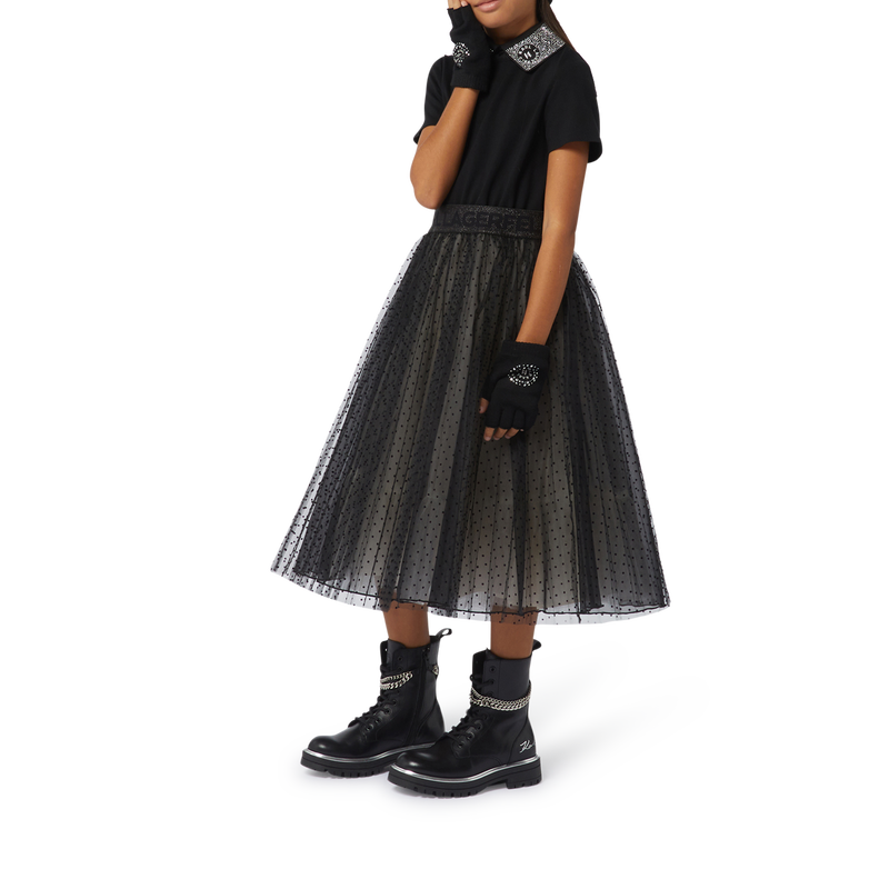 Festkleid aus Materialmix KARL LAGERFELD KIDS 
                        M&Auml;DCHEN
