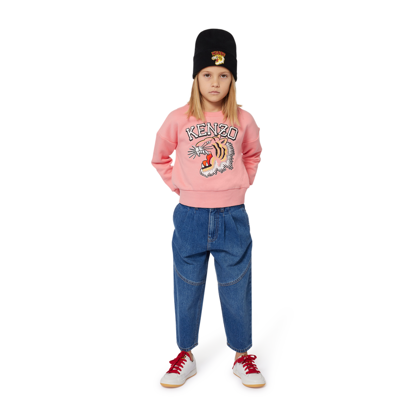 Besticktes Baumwoll-Sweatshirt KENZO KIDS 
                        M&Auml;DCHEN