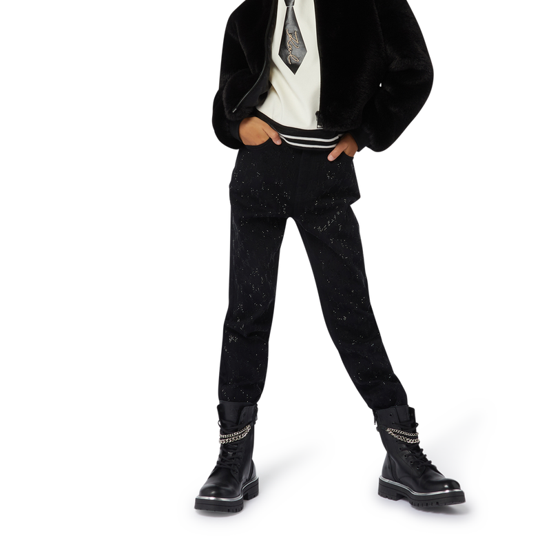 Baumwoll-Cap mit Strassbesatz KARL LAGERFELD KIDS 
                        M&Auml;DCHEN