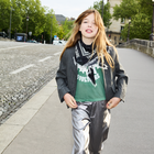 Gestreifte Jacke mit ausgefallenem Kragen ZADIG & VOLTAIRE 
                    M&Auml;DCHEN