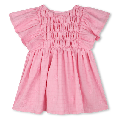 Besticktes Baumwollsatin-Kleid KENZO KIDS M&Auml;DCHEN