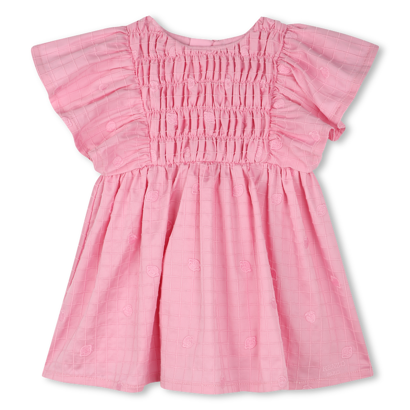 Besticktes Baumwollsatin-Kleid KENZO KIDS 
                        M&Auml;DCHEN