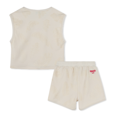 Croptop und Shorts aus Frottee KENZO KIDS M&Auml;DCHEN