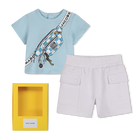 Set aus t-shirt und shorts, HIMMELBLAU, hi-res