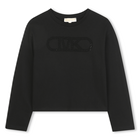 Lang&auml;rmeliges T-Shirt aus Jersey, SCHWARZ, hi-res