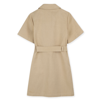 Kurz&auml;rmeliges Kleid aus Twill MICHAEL KORS M&Auml;DCHEN