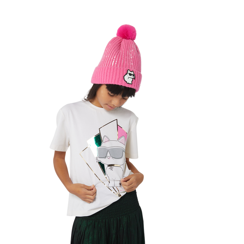 T-Shirt mit platziertem Print KARL LAGERFELD KIDS 
                        MÄDCHEN