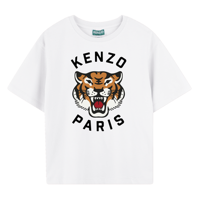 Baumwoll-T-Shirt mit Print KENZO KIDS JUNGE