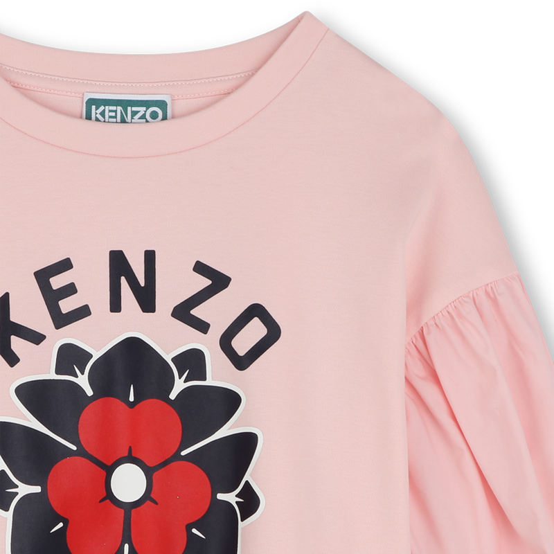 T-Shirt aus zwei Materialien KENZO KIDS 
                        M&Auml;DCHEN