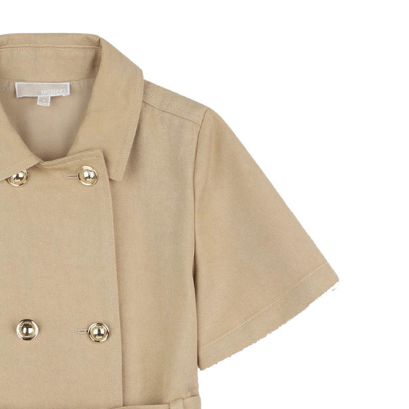 Kurz&auml;rmeliges Kleid aus Twill MICHAEL KORS 
                        M&Auml;DCHEN