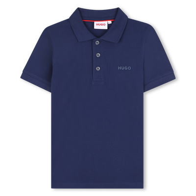 Kurz&auml;rmliges Piqu&eacute;-Poloshirt HUGO JUNGE