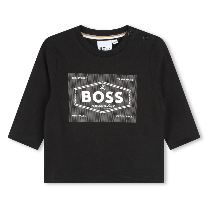 Baumwoll-Langarmshirt BOSS 
                        JUNGE