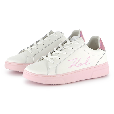 Schnürsneakers aus Leder KARL LAGERFELD KIDS MÄDCHEN