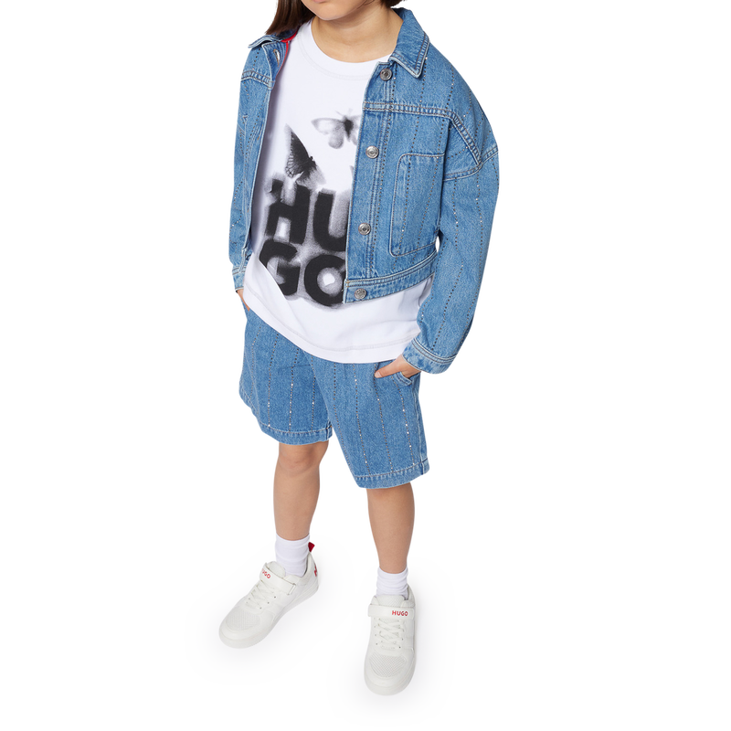 Gestreifte Jeansjacke HUGO 
                        M&Auml;DCHEN