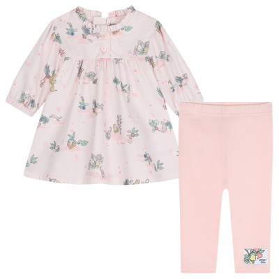 Baumwoll-Kleid und Leggings KENZO KIDS M&Auml;DCHEN