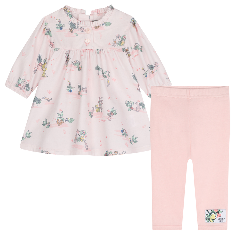 Baumwoll-Kleid und Leggings KENZO KIDS 
                        M&Auml;DCHEN
