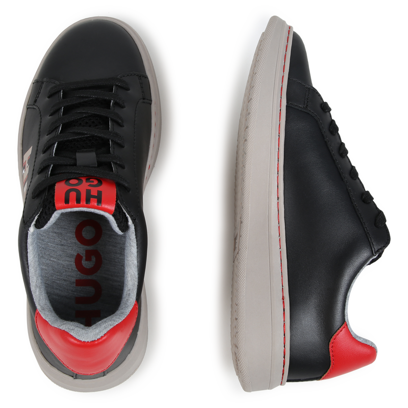 Schn&uuml;r-Sneaker aus Leder HUGO 
                        JUNGE