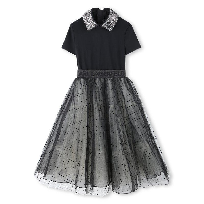 Festkleid aus Materialmix KARL LAGERFELD KIDS 
                        M&Auml;DCHEN