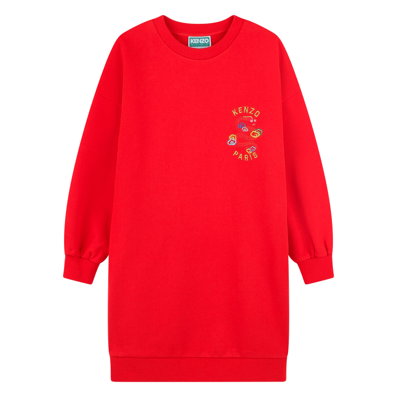 Gerades Kleid mit Stickereien KENZO KIDS 
                        M&Auml;DCHEN