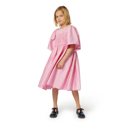 Besticktes Baumwoll-Kleid KENZO KIDS M&Auml;DCHEN