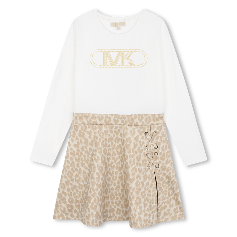 Lang&auml;rmeliges Kleid mit Nieten MICHAEL KORS 
                        M&Auml;DCHEN