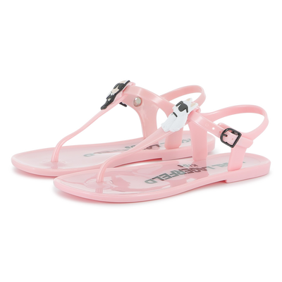 Schnallen-Sandalen mit Badge KARL LAGERFELD KIDS M&Auml;DCHEN