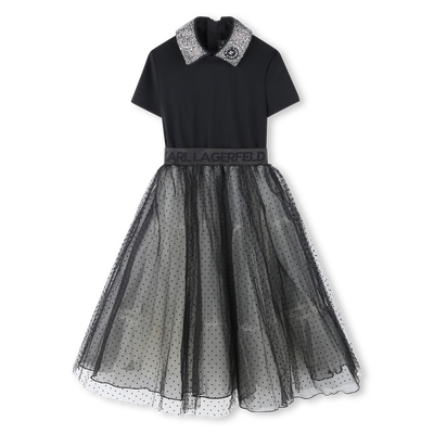 Festkleid aus Materialmix KARL LAGERFELD KIDS MÄDCHEN