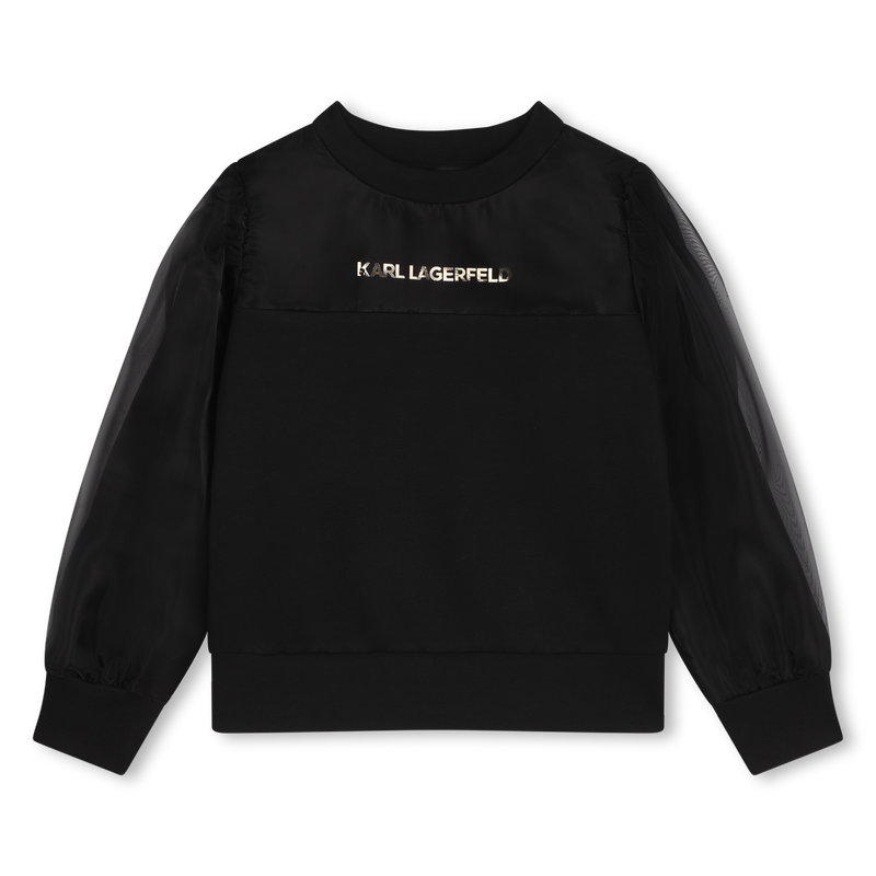Sweatshirt mit Organza-&Auml;rmeln KARL LAGERFELD KIDS 
                        M&Auml;DCHEN