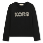 Lang&auml;rmeliges T-Shirt aus Jersey, SCHWARZ, hi-res