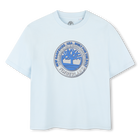 Weites T-Shirt mit Logodruck, HIMMELBLAU, hi-res