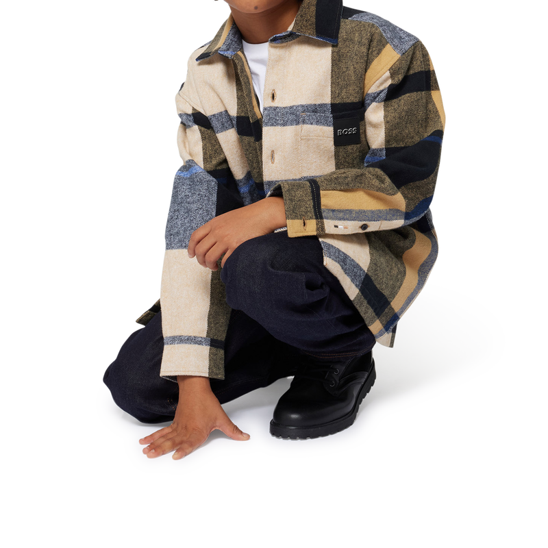 Lang&auml;rmliges Baumwoll-Hemd BOSS 
                        JUNGE