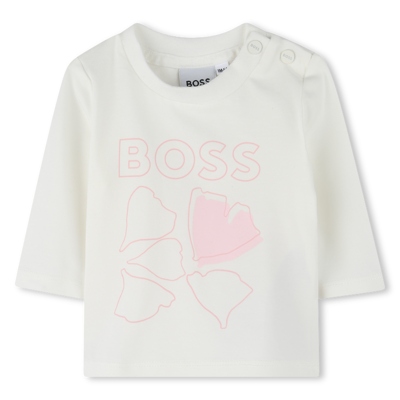 T-Shirt mit Bl&uuml;tenblatt-Print BOSS 
                        M&Auml;DCHEN