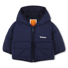 Wasserabweisende Daunenjacke mit Kapuze, MARINE, hi-res