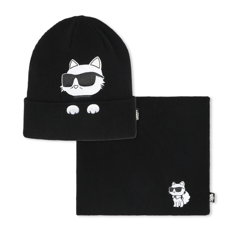 Set aus M&uuml;tze und Halsw&auml;rmer KARL LAGERFELD KIDS 
                        M&Auml;DCHEN