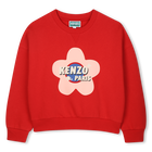 Sweatshirt aus ungeb&uuml;rstetem Fleece KENZO KIDS 
                    M&Auml;DCHEN