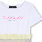 Kurz&auml;rmeliges kleid aus bi-material KARL LAGERFELD KIDS 
                    M&Auml;DCHEN