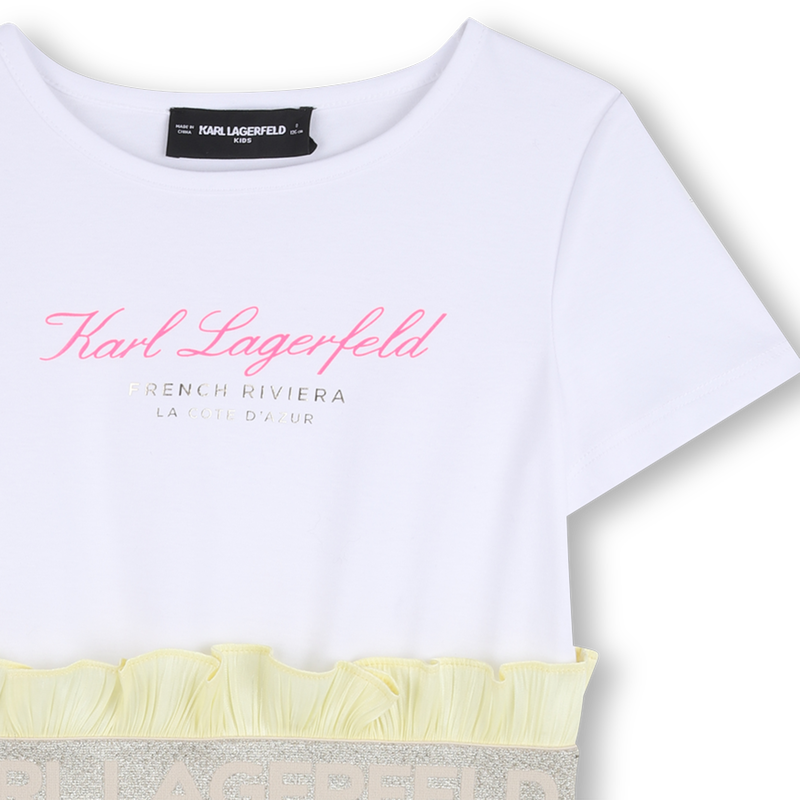 KURZ&Auml;RMELIGES KLEID AUS BI-MATERIAL KARL LAGERFELD KIDS 
                        M&Auml;DCHEN