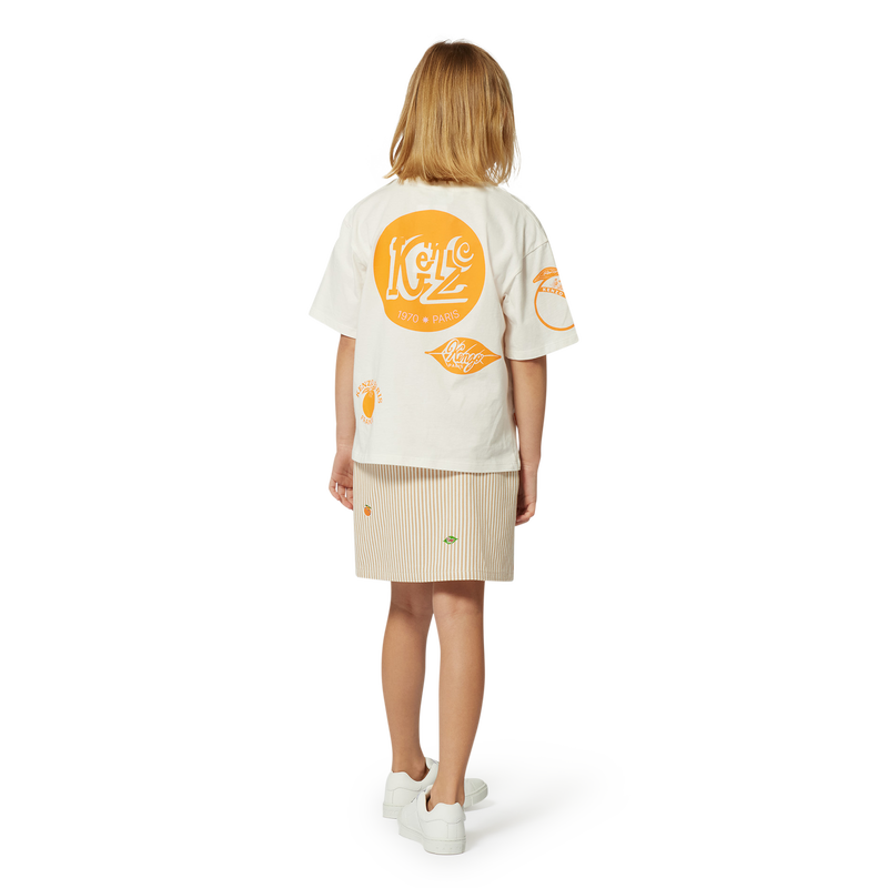 Baumwoll-Rock mit Aufn&auml;hern KENZO KIDS 
                        M&Auml;DCHEN