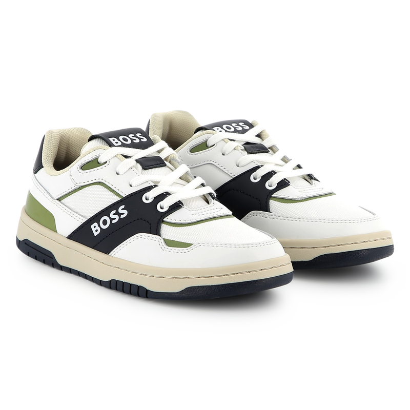 Schn&uuml;rsneaker aus Materialmix BOSS 
                        JUNGE