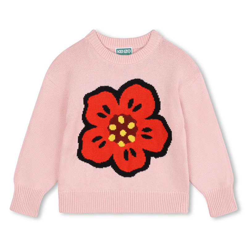 Strickpulli mit Blume und Logo KENZO KIDS 
                        M&Auml;DCHEN