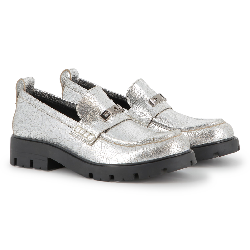 Loafer aus Metallic-Rindsleder DKNY 
                        M&Auml;DCHEN