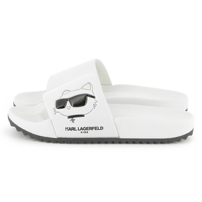 Pantoletten mit Relief-Druck KARL LAGERFELD KIDS M&Auml;DCHEN