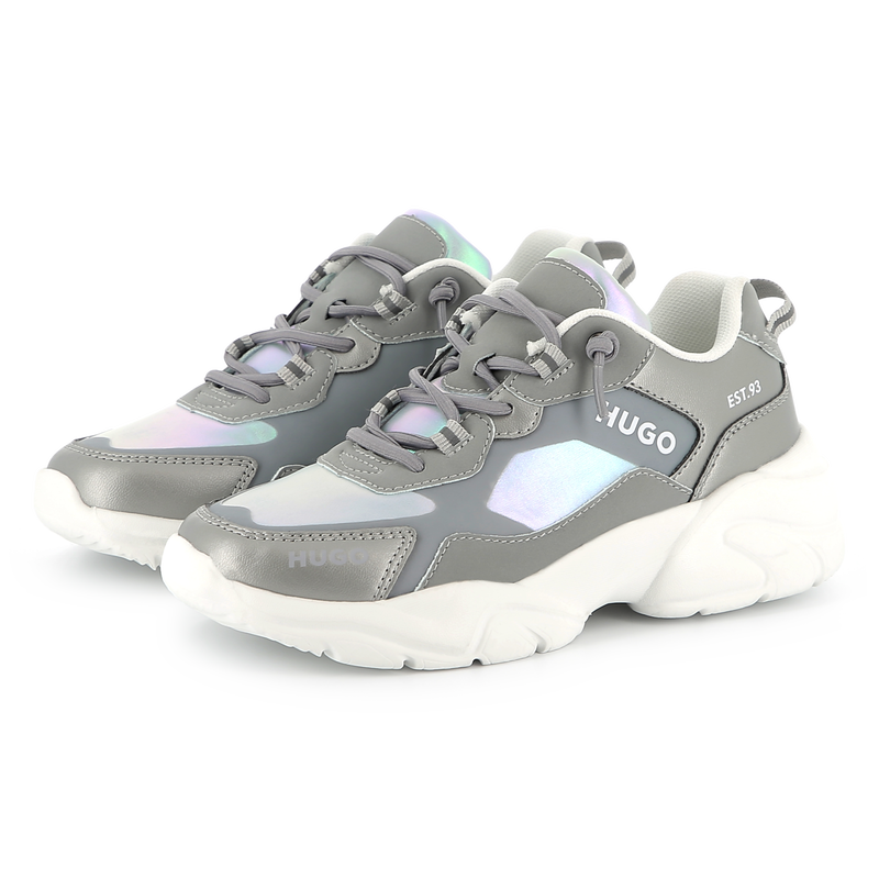Schn&uuml;rsneakers aus Materialmix HUGO 
                        M&Auml;DCHEN