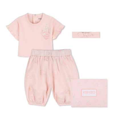 SET AUS T-SHIRT, PYJAMA UND STIRNBAND KENZO KIDS M&Auml;DCHEN