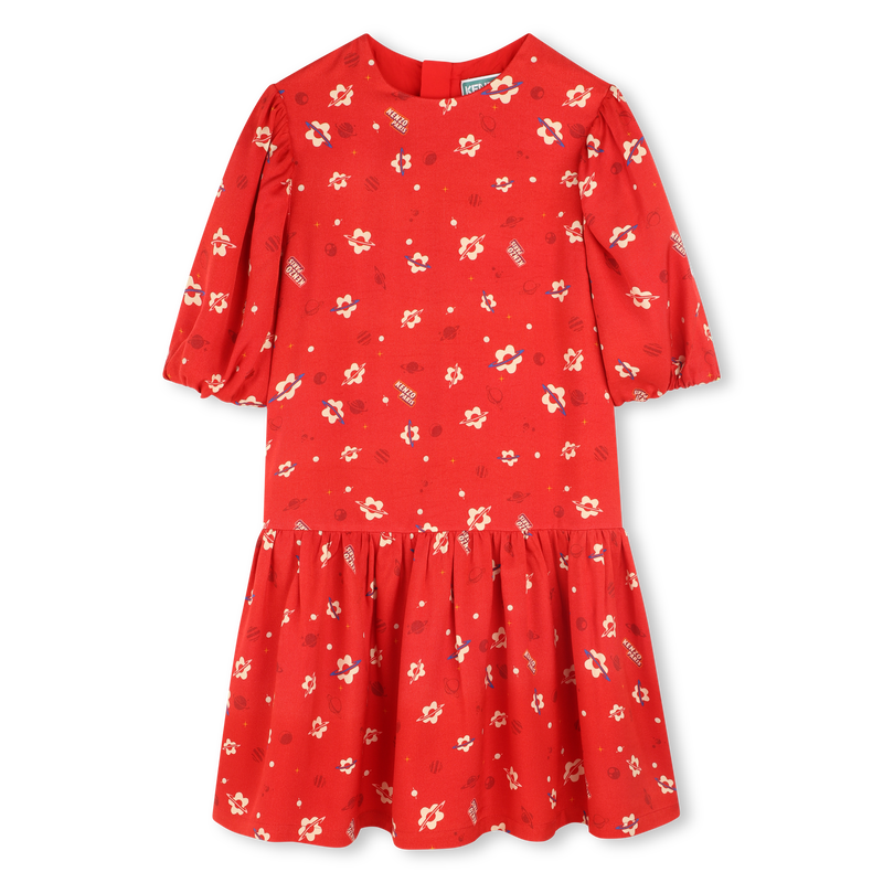 Kleid mit kurzen Puff&auml;rmeln KENZO KIDS 
                        M&Auml;DCHEN