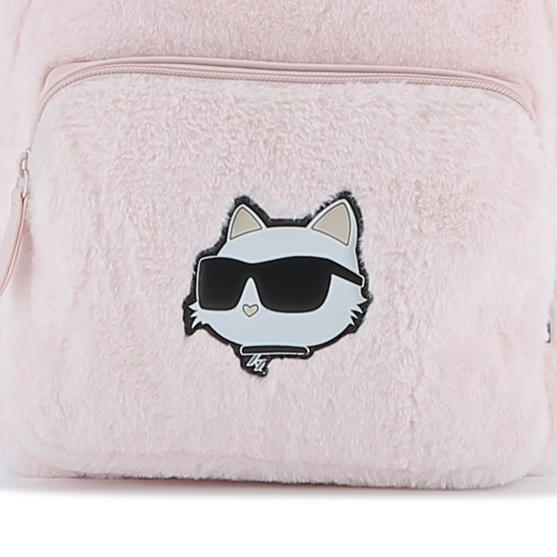 Kleiner Rucksack aus flauschigem Fleece KARL LAGERFELD KIDS 
                        M&Auml;DCHEN