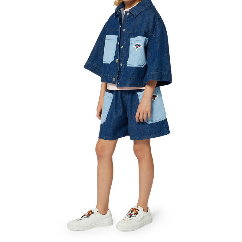 Jeansjacke mit Stickerei